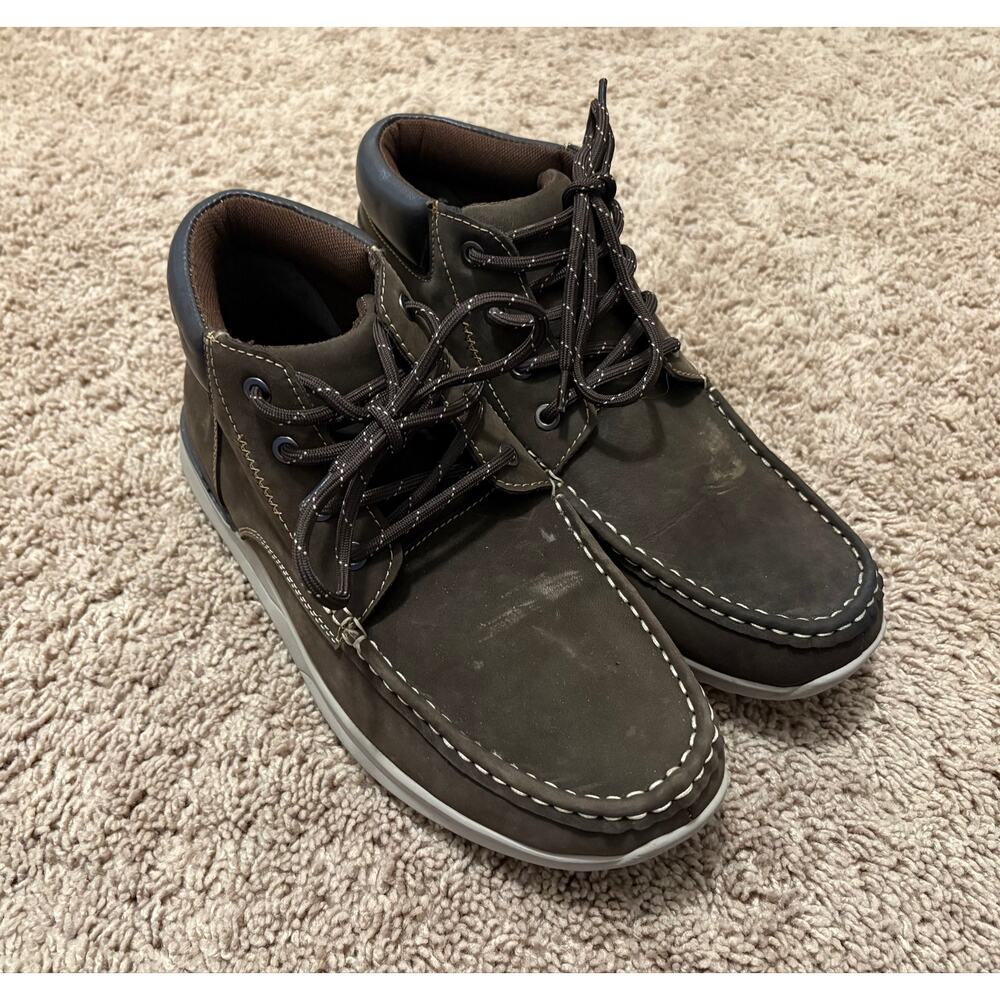 TANSMITH Men Dark Brown Full Grain Leather Boots US 9 EU 42